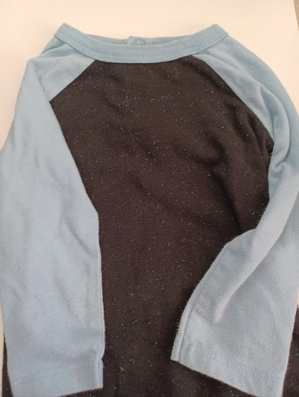 3-6 Months Baby Boy Long Sleeve Onesie Joe Fresh Black Blue Bodysuit Clothes